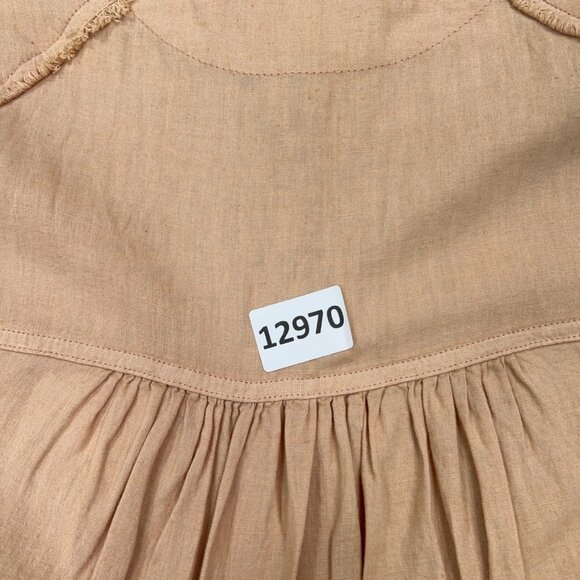 We The Free Shirt Womens Small Beige Keep it Simple Linen Flowy Oversized Coast - Picture 14 of 14